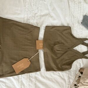 Aritzia Olive Bike Shorts Set